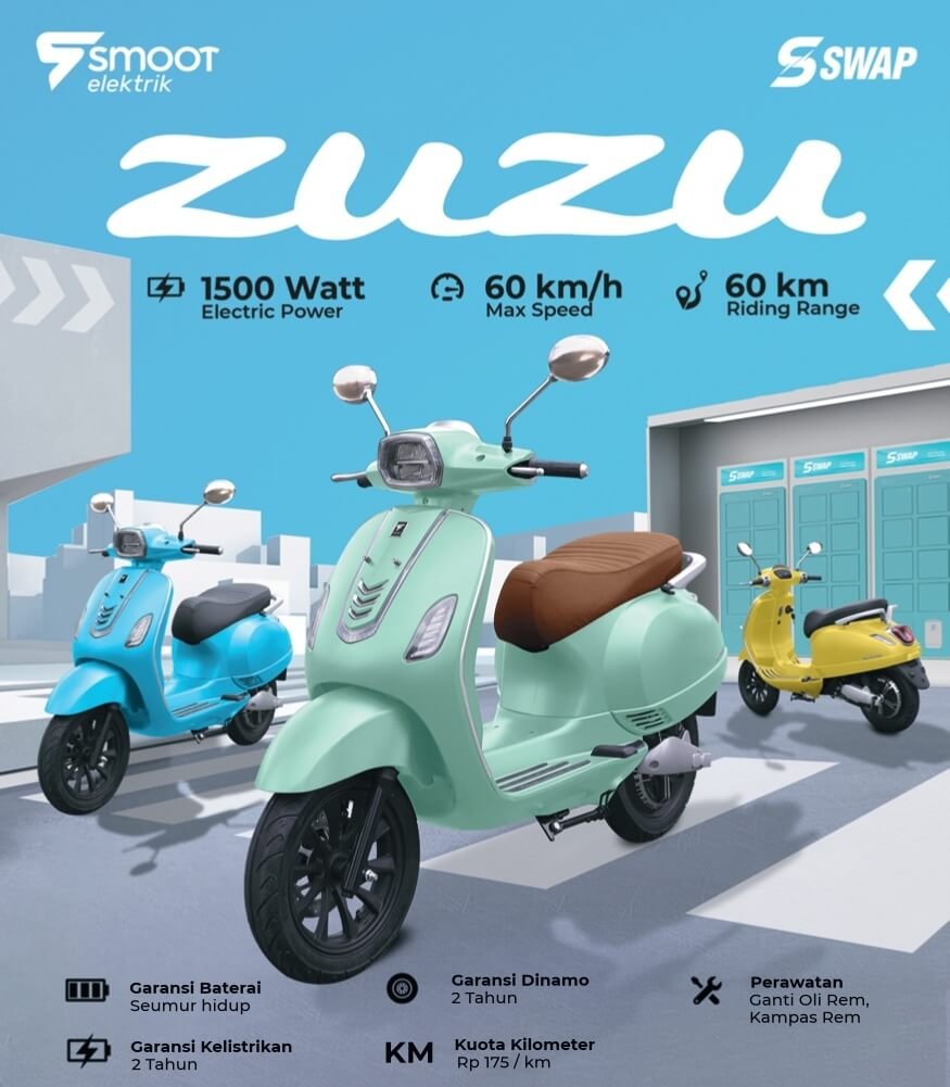 motor listrik smoot zuzu untuk ojol